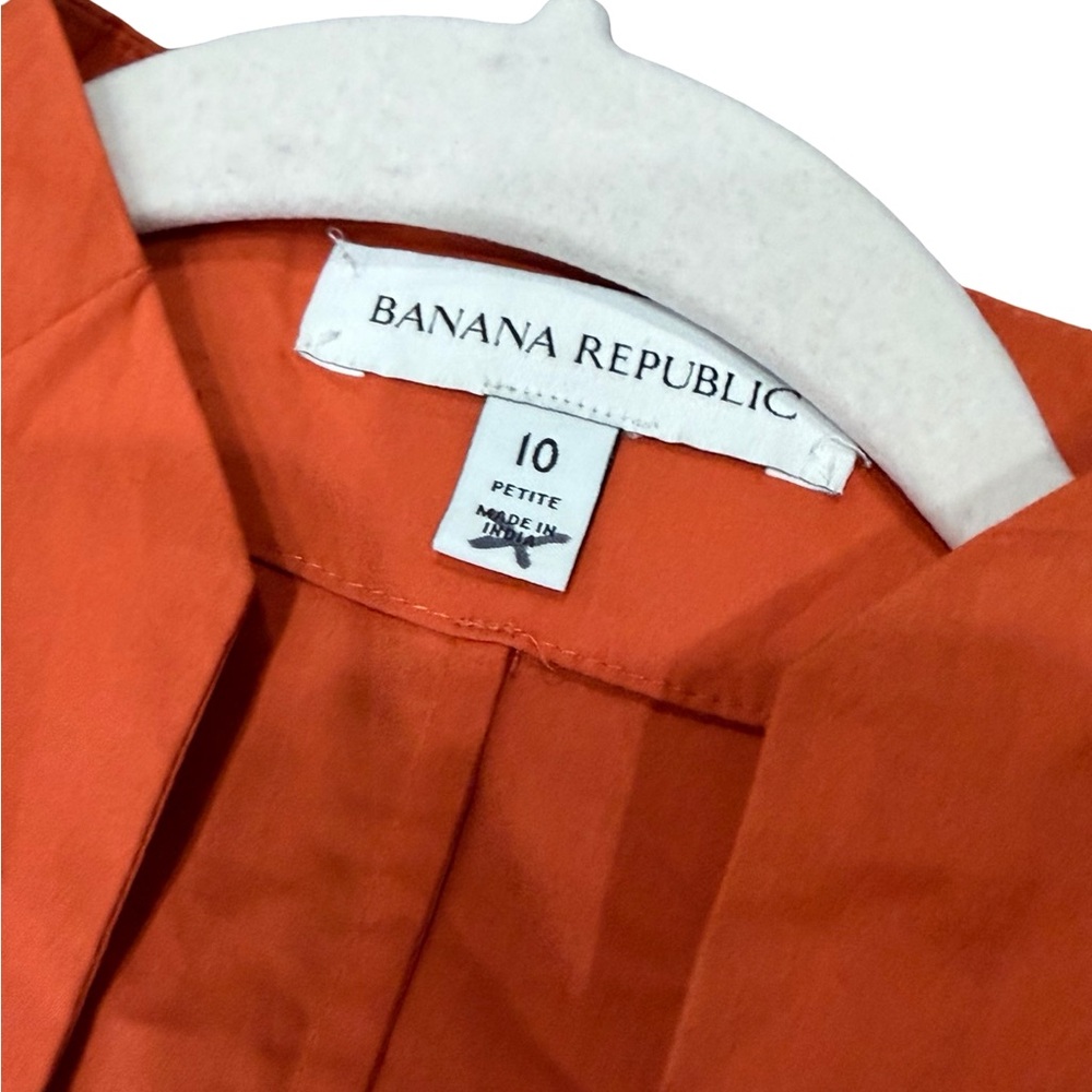 Banana‎ Republic Cotton Poplin Shirt Dress Sunset Orange Size 10 Petite - Picture 9 of 16